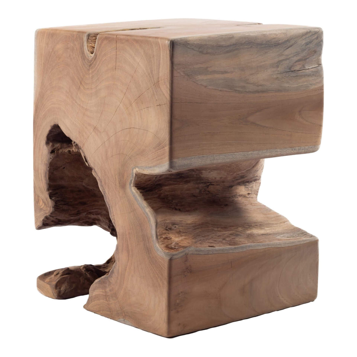 Natural Teak Wood Side Table