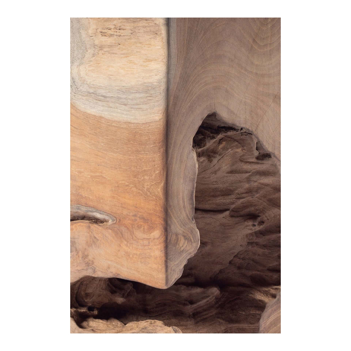 Natural Teak Wood Side Table