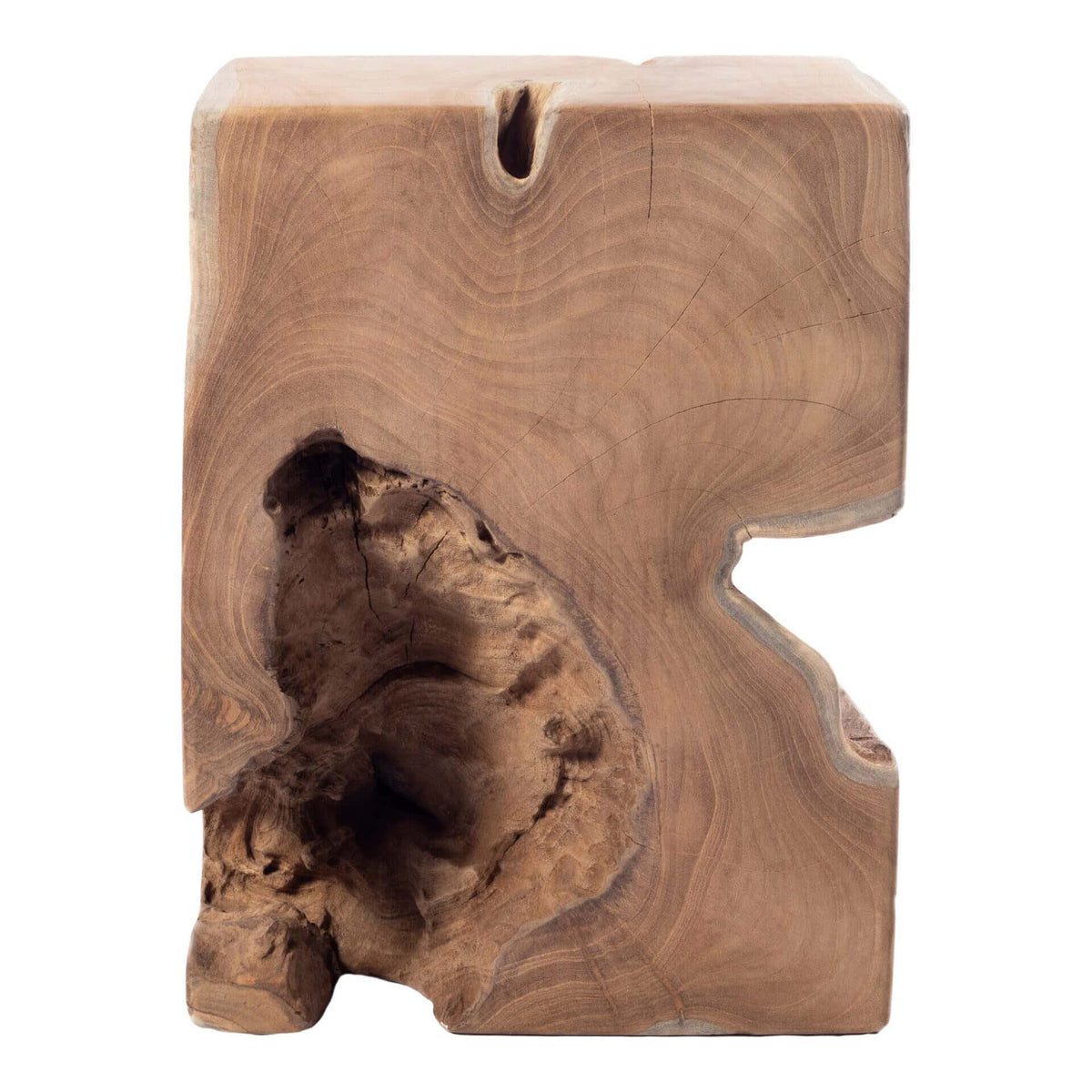 Natural Teak Wood Side Table