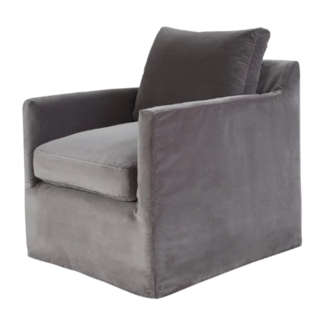 Heston Club Chair in Grey Velvet