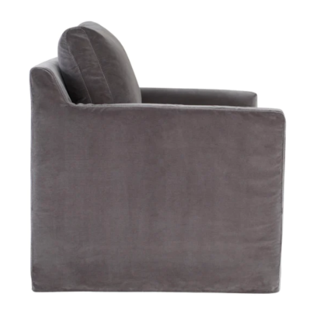 Heston Club Chair in Grey Velvet