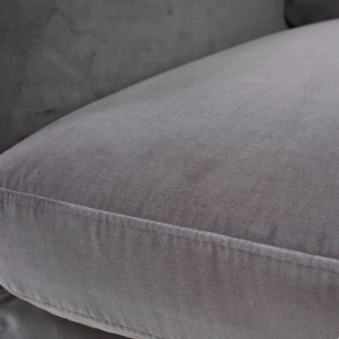 Heston Club Chair in Grey Velvet