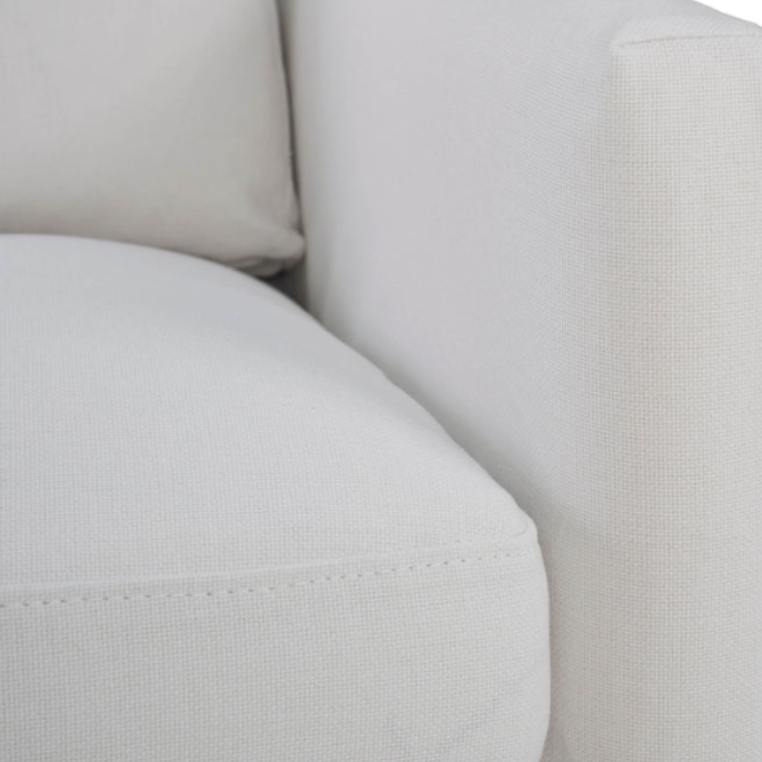 Heston Club Chair in White Linen